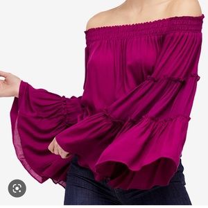 Free People Free Spirit Bell Slv Gauze Top Sz M